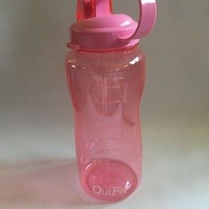 QuiFit 1 Gallon Water Bottle with Straw & Motivational Sayings Time Marker Clear